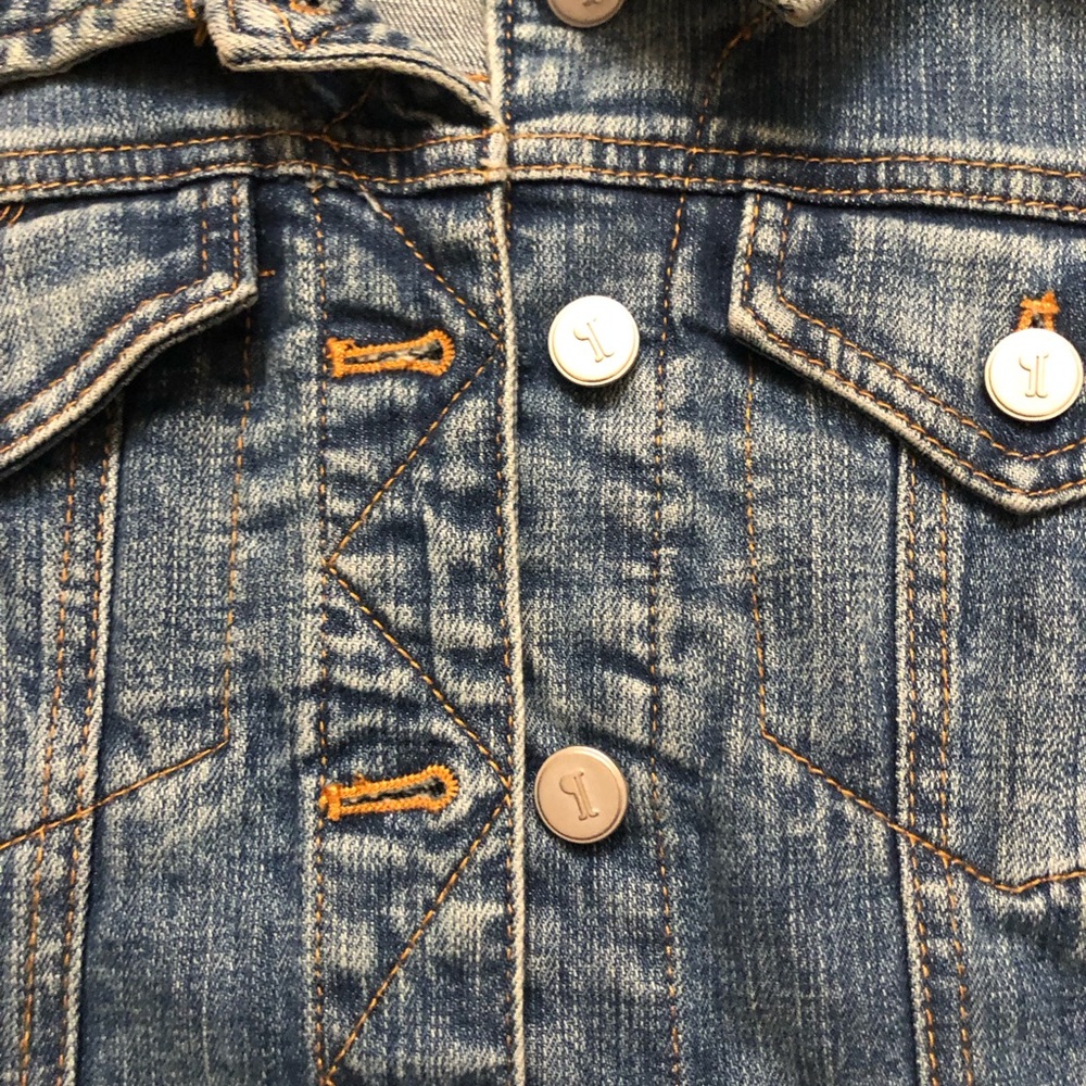 Pilcro Anthropologie Classic Button Down Blue Jean Denim Jacket size M - Picture 8 of 16